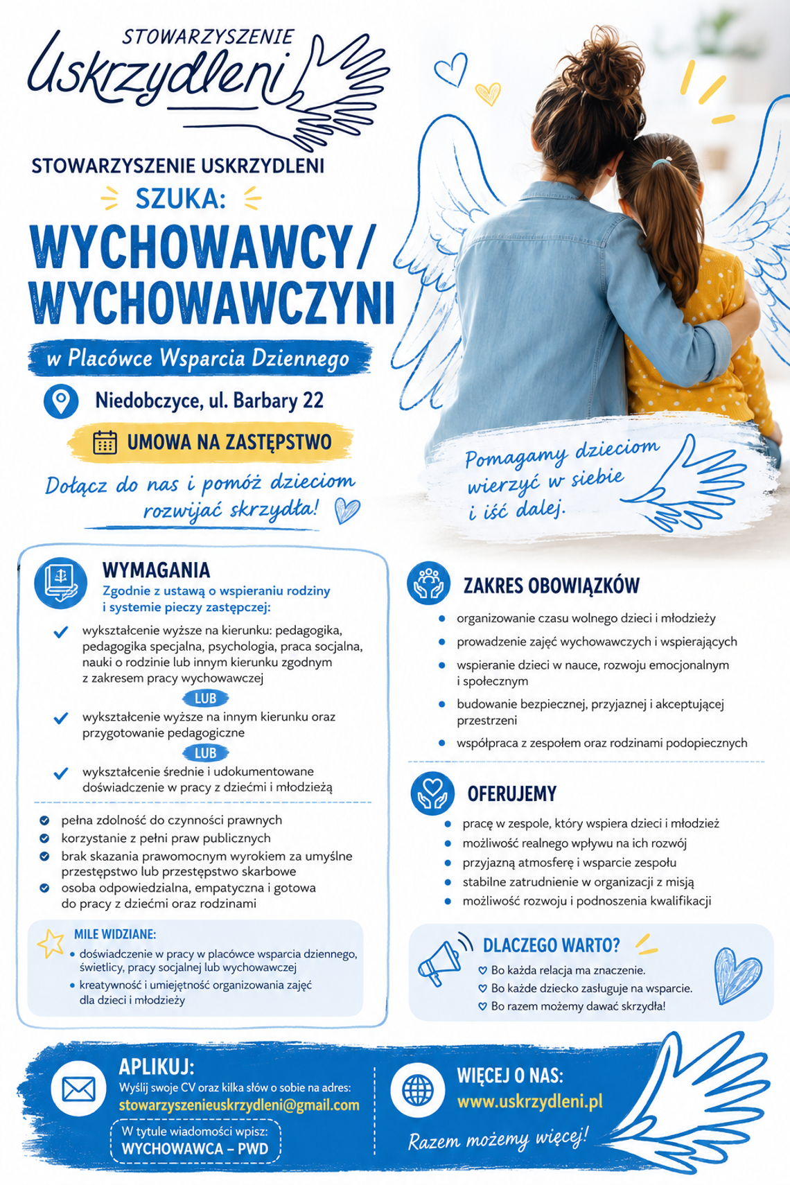 🪽 STOWARZYSZENIE USKRZYDLENI SZUKA WYCHOWAWCY / WYCHOWAWCZYNI 🪽 🪽 STOWARZYSZENIE USKRZYDLENI SZUKA WYCHOWAWCY / WYCHOWAWCZYNI 🪽